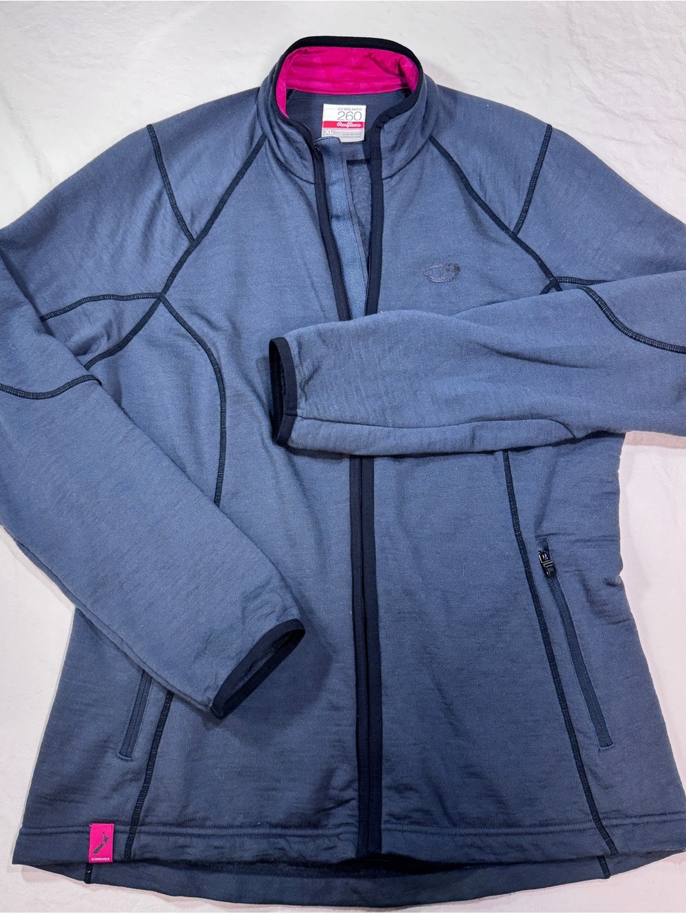 Icebreaker Cascade 260 Realfleece Merino Wool Jacket Grey Women’s Size XL